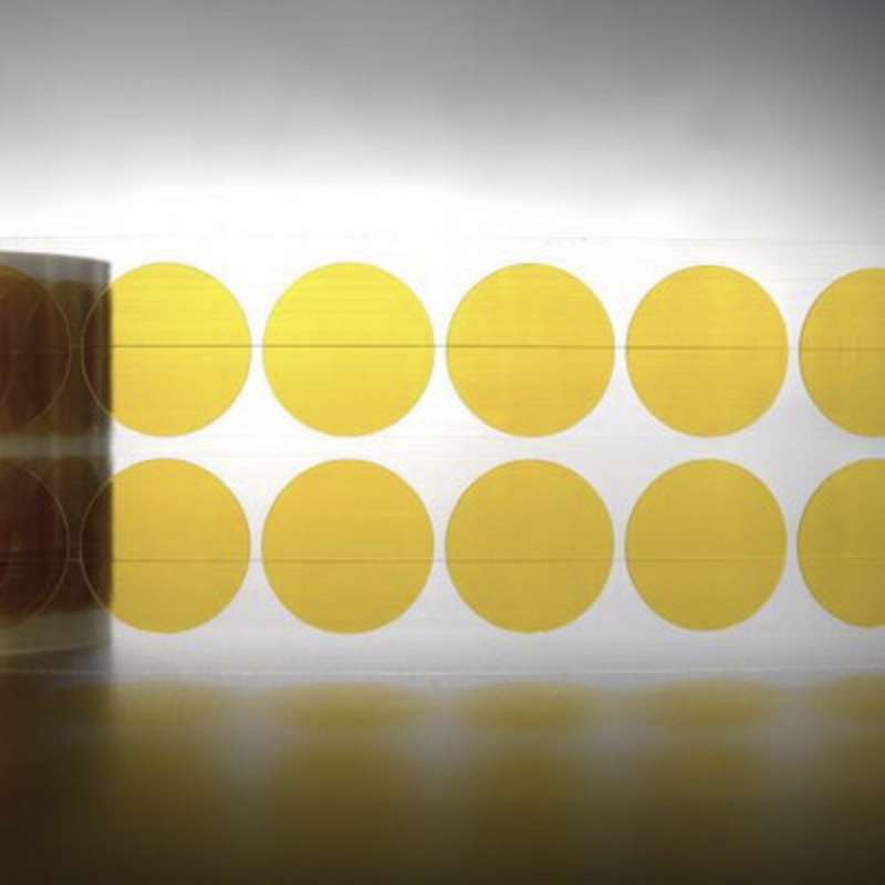 Polyimide Solder Wave Discs, 3" Core, 2.5mil Thick, 3/8" diameter, 2000 per Roll